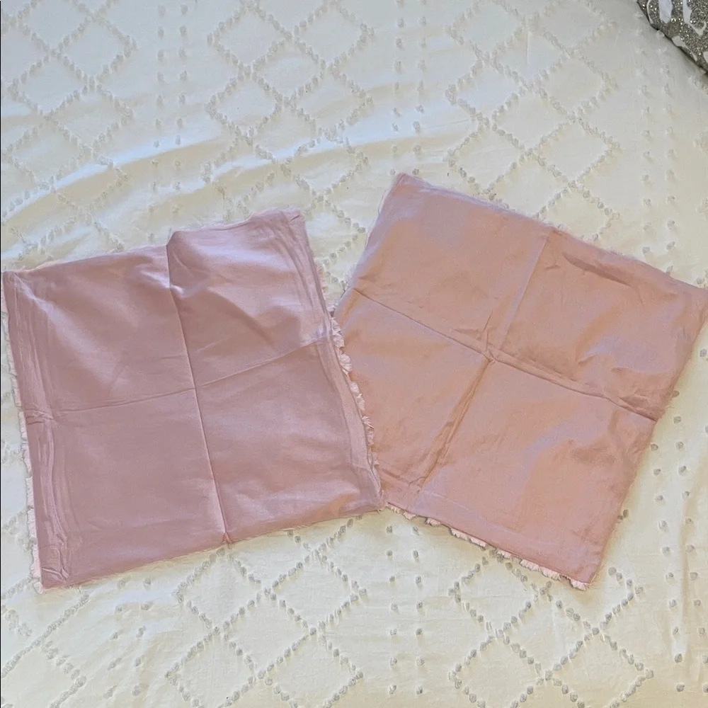 Pink Textured heart Throw Pillow covers set of two new